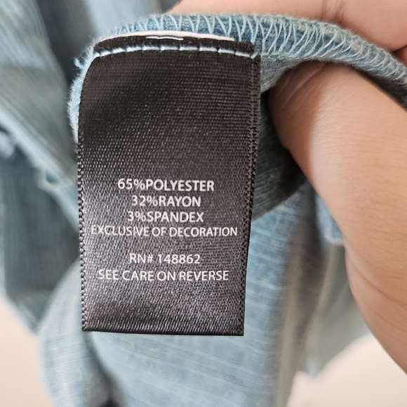 NWT Torrid Textured Jersey Scoopneck Button Down Babydoll Tank In Still Water - Picture 8 of 10